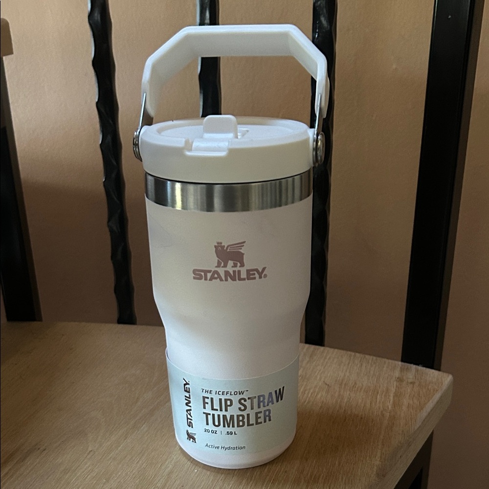 Stanley White and Silver Flip Straw Tumbler